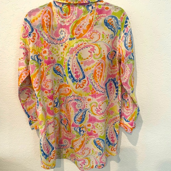 Ralph Lauren Cotton Nightshirt Monogrammed Floral Button Down Size S Small - Picture 6 of 7